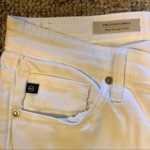 AG mid-rise skinny jeans, white, 26R